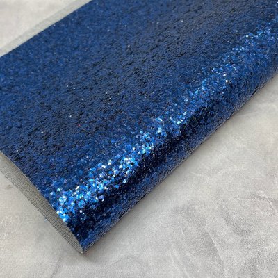 Экокожа (кожзам) с блестками, размер 20*32 см, темно-синий 016406 фото