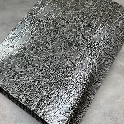 Экокожа с серебряным принтом на черном, 20*32 см, шт 02241 фото