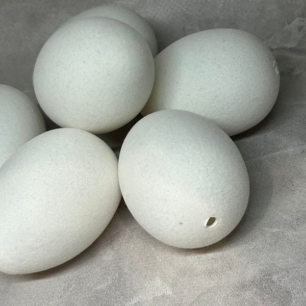 Яйцо куриное (флоковое покрытие), белый, 6,5&times;4,5 см, упаковка 6 шт, арт 020146 020146 фото