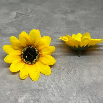 Бутон квітки (голівка) "Соняшник", 7 см, жовтий, поштучно   016717 фото