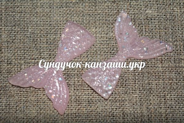 Кабошон "Хвостик Русалочки" 4 см, рожевий, шт 02742 фото