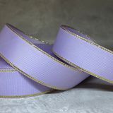 Стрічка репсова з золотим люрексом 2,5 см, бузковий, метр 017459 фото