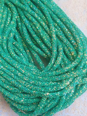 Полый шнур (блестки) 6 мм, цвет-зеленый, 1 м 011836 фото