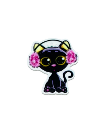 Середина для бантов (кабашон пластик), Черный котенок, 4 см, шт 010111 фото