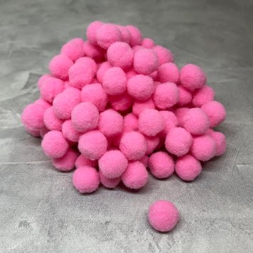 Помпони фетрові 1,5 см, колір- рожевий, упаковка 30 шт  016816 фото