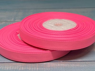 Репсова стрічка 0,9 см, колір-яскраво-рожевий, 5 метрів 014463 фото