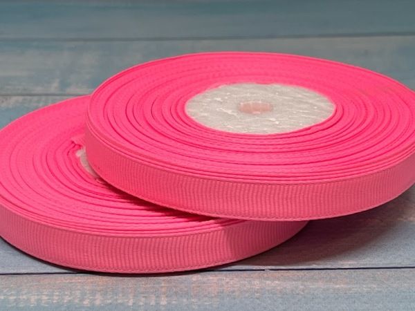Репсова стрічка 0,9 см, колір-яскраво-рожевий, 5 метрів 014463 фото