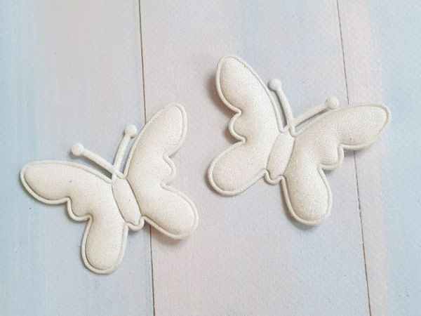 Аплікація метелик, 5*6,5 см, колір-білий, шт 011713 фото