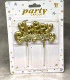 Свічка для торта Happy Birthday золота, топер, арт 020773 020773 фото