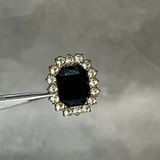 Серединка для бантиков со стразами, черный (оправа золото) 2,1&times;1,7 см, 1 шт 020723 фото