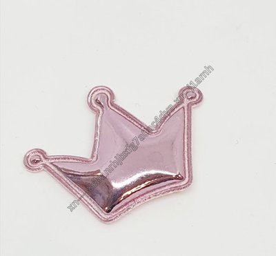 Аппликация "Корона-лаковая", размер 45*30 мм, цвет-розовый, шт 011048 фото