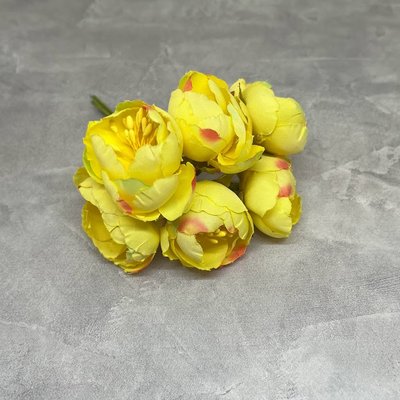 Ранункулюс Букет, размер 3-3.5 см, цвет желтый, (6 шт) 016284 фото