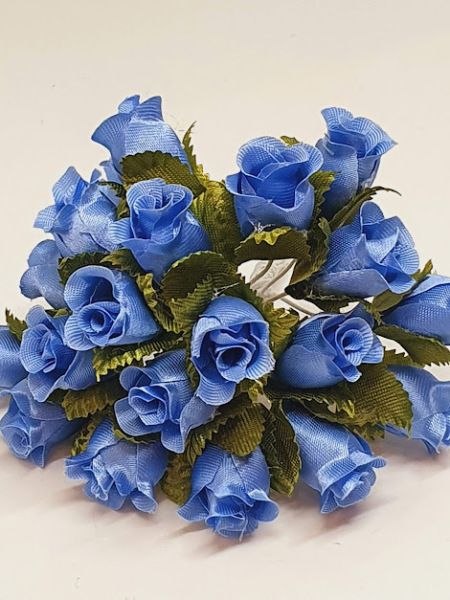 Букет троянд (2 см), колір темно-блакитний, 1 букет 013690 фото