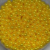 Бусины (пластиковые, круглые) Ø6 мм, цвет-желтый, упаковка ≈20 грамм (примерно 196-210 ш) 016500 фото