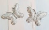 Аплікація метелик, 5*6,5 см, колір-срібло, шт 011714 фото