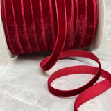Велюрова (оксамитова) стрічка 1 см , колір- бордовий, метр 016770 фото