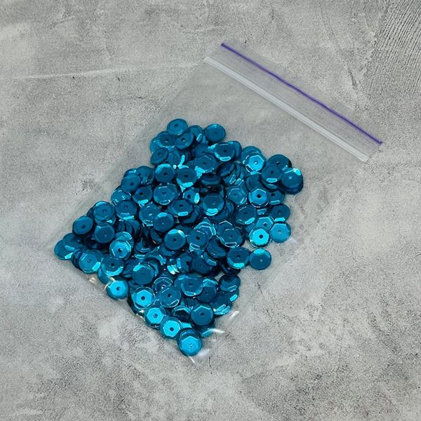 Паєтка- шестигранні 6 мм, колір голубий, упаковка ≈ 5 гр 015308 фото