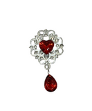 Стразовий декор- Серце, розмір 52*28 мм, колір каменю -червоний, шт 015279 фото
