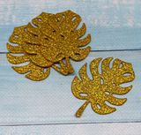 Заготовка із фоамірану Листя Монстери 6,5*4,5 см, колір-золото, шт 014691 фото