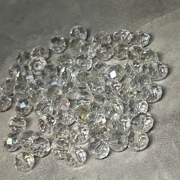 Бусины Рондель (Rondelle- прозрачный), 8*6 мм, прозрачный, арт 018248, 1 нить- 65-68 шт 018248 фото