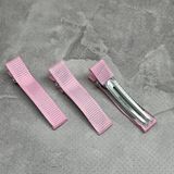 Металлическая шпилька (зажим) с репсовой лентой, размер 5 см, цвет-розовый, шт 016573 фото