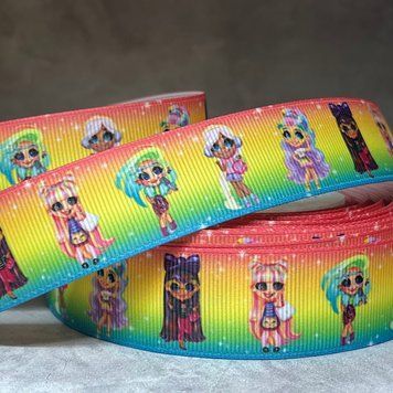 Репсова стрічка 2.5 см, Hairdorables, арт 03008, 1 метр 03008 фото