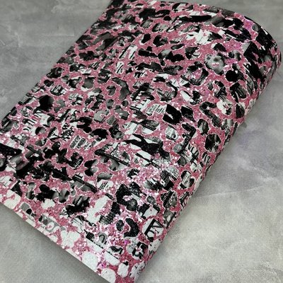 Екошкіра Fashion, розмір 20*28,5 см, рожевий колір-гліттер 07905 фото