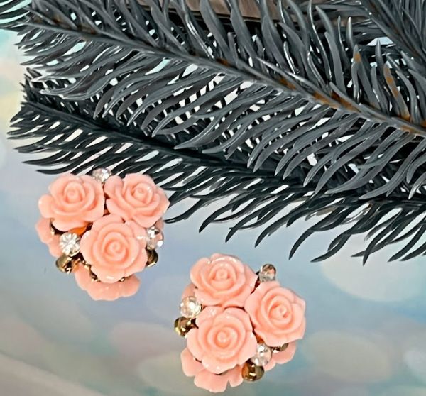 Стразовий декор Трояндочка, розмір 26 мм, колір-св персик, шт 011937 фото