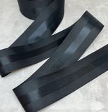 Репсова стрічка з атласною смугою 4 см, колір-чорний , метр 015045 фото