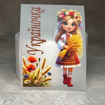 ТермоНаклейка - Украиночка с цветами (колоски) (арт 018150), размер 2,5*7 см (одной наклейки), 1 пара 018150 фото