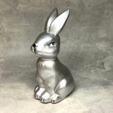 Фигурка Зайка (пасхальный), окрашенный пластик, серебро, 14*7,5 см, арт 020156 020156 фото