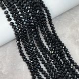 Бусины Кристалл - Rondelle, 8 мм, цвет -черный (Black), 65-68 шт, 1 нитка 016131 фото