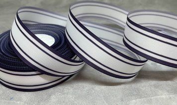 Репсова стрічка 2.5 см, колір - синьо-фіолетовий, метр 015033 фото