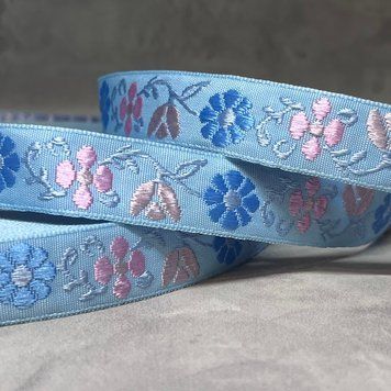 Стрічка жакардова з вишивкою, одностороння, текстильна 1,8 см, арт 020899, відрізок 1 ярд (91 см) 020899 фото