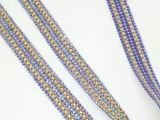 Стразова тасьма з ланцюжком (клейова), ширина 2 см, довжина 40 см колір фіолетовий, шт 08754 фото