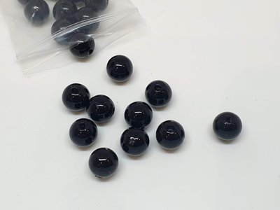 Намистини 6 мм, колір-чорний, упаковка 100 шт 012870 фото