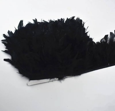 Перо на ленте 10-15 см, цвет-черный, (отрезок 20 см) 08912 фото
