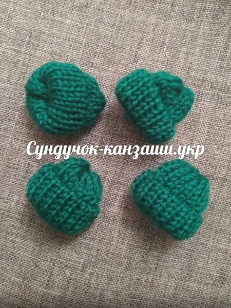 Маленькие вязаные шапочки, 4 см, цвет зеленый, шт. 04003 фото