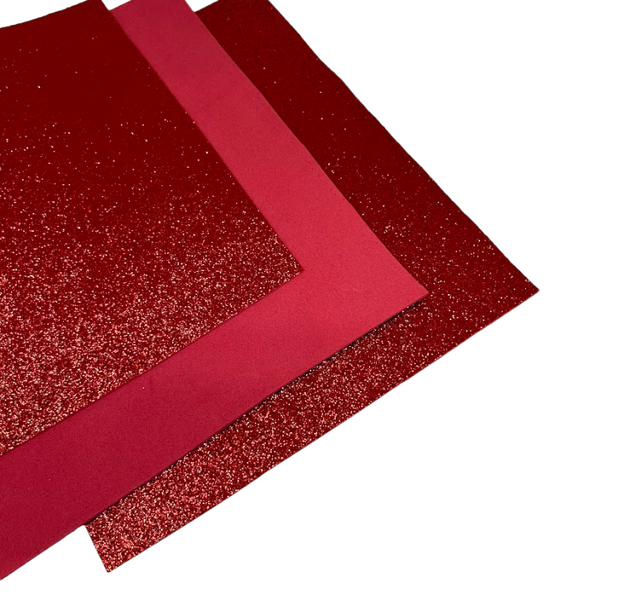 Фоаміран з глітером 2 мм, розмір 20*24 см, колір -червоний, 1 шт  016181 фото