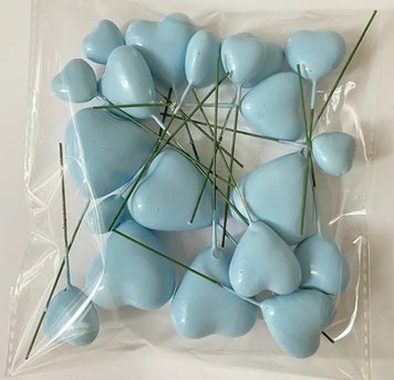 Декор Серце на проволоці, 8,5*2,5 см, колір блакитний, поштучно 016776 фото