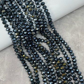 Намистини Хрусталь - Rondelle, 8 мм, колір сіро-голубий (Gray-blue AB), 65-68 шт, 1 нитка 016133 фото
