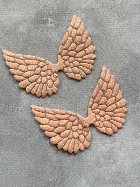 Патчи, крылья, персик с глитером, 6*4,3 см, шт 02584 фото