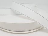 Репсова стрічка з люрексом, 2.5 см, білий + срібло, метр 010405 фото