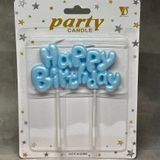 Свічка для торта Happy Birthday блакитна, топер, арт 020774 020774 фото