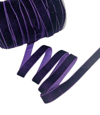 Бархатная (велюровая) лента 1,5 см, цвет фиолетовый, метр 016073 фото