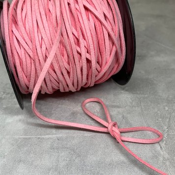 Замшевий шнур 3 мм, рожевий, метр 06153 фото