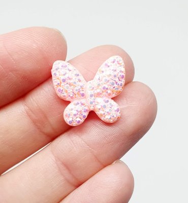 Пластиковий декор Метелик-16*15 мм, колір-персиково-рожевий, шт 010686 фото