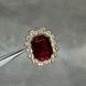 Серединка для бантиков со стразами, темно-красный (оправа золото) 2,1&times;1,7 см, 1 шт 020724 фото 1