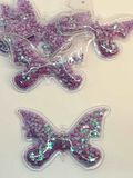 Силіконова аплікація з паєтками (фіолетова зірочка) - Метелик, 7*4,5 см, шт 014311 фото