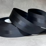 Репсова стрічка з атласною смугою 2,5 см, чорний, арт 20903, відрізок 1 метр 020903 фото
